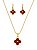 Conjunto Colar e Brinco Folheado a Ouro 18k Inspiração VF. Cristal Vermelho - Imagem 2