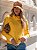 Blusa de tricot feminina gola alta amarela - Imagem 1
