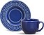 Conjunto 6 Xícaras Chá com Píres Roma Azul Navy - Porto Brasil - Imagem 1