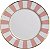 Conjunto 6 Pratos Rasos Stripe Rosa - Alleanza - Imagem 1