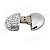 Pen Drive USB 2.0 Coração com strass - Prata (8GB) - Imagem 2