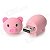 Pen USB 2.0 com Porco de Desenho Animado - Rosa (16GB) - Imagem 2