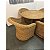 Conjunto de mesa de jantar em junco/rattan natural com 4 Poltronas - Imagem 4