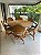 Conjunto Mesa de jantar de junco natural com 6 cadeiras - Imagem 1