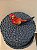 Porta queijo ou boleira azul cinza m vime e pássaro vermelho h=16 D= 28 cm - Imagem 2