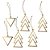 kit 6 pingentes Natal triângulos Dourados - Imagem 1