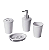 Kit Para Banheiro 4 Peças em Plastico Branco - Imagem 1