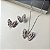 Conjunto de Borboleta Cravejado com Zircônias Coloridas Folheado - Imagem 1