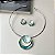 Conjunto Choker de Aro e Brinco Círculo Azul Folheado no Ródio - Imagem 2