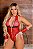 Ref.: 03006 FANTASIA EROTICA MAMAE NOEL DOCINHO BODY VERMELHO COM DETALHES BRANCO E PRETO - Imagem 1