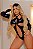 Ref.: 03002 FANTASIA EROTICA BRUXINHA BODY PRETO EM VINIL COM LUVAS TODO RECORTADO - Imagem 3