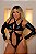 Ref.: 03002 FANTASIA EROTICA BRUXINHA BODY PRETO EM VINIL COM LUVAS TODO RECORTADO - Imagem 4
