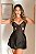 Ref.: 02142 CAMISOLA DE RENDA E CETIM COM CALCINHA SENSUAL - Imagem 3