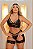 Ref.: 02376 CROPPED SEM BOJO, FEITO EM ARRASTÃO E RENDA, POSSUI CALCINHA COM CINTA LIGA - Imagem 5