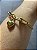Pulseira dourada com pingente de coração Aço Inox - Imagem 2
