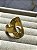 Anel ajustável oval dourado aço inox - Imagem 2