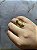 Anel ajustável oval dourado aço inox - Imagem 1