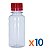 Kit 10 Frascos Transparentes Cristal com Tampa Vermelha 100ml - Imagem 1