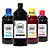 Kit 4 Tintas para Canon PG11 Black 1 Litro Coloridas 500ml Aton - Imagem 1