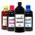 Kit 4 Tintas para Canon MegaTank G1100 Black 1 Litro Pigmentada Colors 500ml Corante MetaInk - Imagem 1