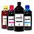 Kit 4 Tintas para Epson EcoTank L495 Black 1 Litro Colors 500ml Corante MetaInk - Imagem 1