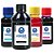 Kit 4 Tintas HP Universal Black 250ml Colorida 100ml Valejet - Imagem 1