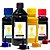 Kit 4 Tintas para Epson L355 | L200 Pigmentada Black 500ml Color 100ml - Imagem 1