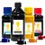 Kit 4 Tintas para Epson L365 Pigmentada Black 500ml Coloridas 100ml - Imagem 1