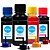 Kit 4 Tintas para Epson 504 | T504 Koga CMYK Black Pigmentada 200ml | Coloridas Corante 100ml - Imagem 1