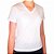 Camiseta Baby Look Branca 100% Poliéster para Sublimação Manga Curta Gola V Feminina G - Imagem 1