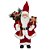 Enfeite Papai Noel Com Caixa Presente Xadrez Vermelho Branco E Verde 60cm - Imagem 1