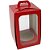 Caixa Alça Com Visor Mini Panetone Vermelho Com 1unidade - Imagem 1