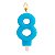Vela de Aniversário Festivelas Número 8 Azul com 1 unidade - Imagem 1