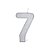 Vela de Aniversário Glitter Número 7 Branca - Imagem 1