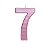Vela de Aniversário Grande Número 7 Metalizado Rosa UV com 1 unidade - Imagem 1