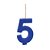 Vela de Aniversário Número 5 Colors Azul Royal UV com 1 unidade - Imagem 1