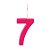 Vela de Aniversário Número 7 Colors Rosa UV com 1 unidade - Imagem 1