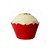 Mini Porta Cupcake Simples Liso Vermelho com 12 unidades - Imagem 1