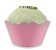 Mini Porta Cupcake Simples Liso Rosa com 12 unidades - Imagem 1