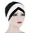 Turbante preto com faixa branca - Imagem 1