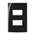 PLACA 4X2 2 POSTOS HORIZ SEPARADOS EBONY BLACK SLEEK - MARGIRIUS - Imagem 1