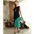Vestido Midi Regata com Recorte Verde - Imagem 2