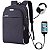 Mochila Notebook com Cadeado Anti Furto Lorben Saída Cabo Auxiliar USB Fone Ouvido - Imagem 3