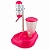 Bebedouro com Lambe Bilha e Comedouro Automático Lorben para Cães e Gatos Rosa - Imagem 1