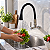 Torneira Cozinha lavanderia DE Parede Flexível Preta Duplo Jato - Imagem 5