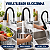 Torneira Cozinha lavanderia DE Parede Flexível Preta Duplo Jato - Imagem 3