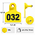 Kit com 100 Etiquetas Auriculares para Gado, Porcos e Ovelhas – Numeradas de 001 a 100, em TPU Amarelo com Pino Metálico - Imagem 3