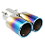 Ponteira Escapamento Dupla Esportiva cromada Azul Queimado burn tip - Imagem 9
