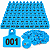 Kit com 100 Etiquetas Auriculares para Gado, Porcos e Ovelhas – Numeradas de 001 a 100, em TPU azul com Pino Metálico - Imagem 1