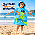 Toalha Poncho Infantil Capuz Dinossauro Azul Praia Piscina - Imagem 5